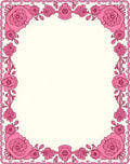 Pink Rose Garland Decorative Border Rug