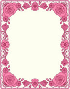 Pink Rose Garland Decorative Border Rug