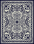 Ornate Floral Scrollwork Classic Design Rug