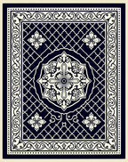 Intricate Floral Lattice Design Rug