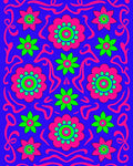 Retro Floral Swirl Design Rug