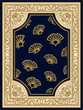 Golden Fans on Navy Traditional Design Rug