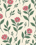 Pink Flower Vine Pattern Rug