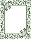 Elegant Green Floral Swirl Border Design Rug