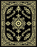Elegant Black Gold Floral Rug