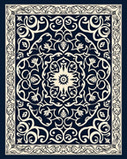 Intricate Floral Inlay Pattern Rug