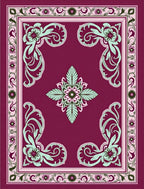 Ornate Floral Scrollwork Design Rug