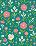 Retro Floral Garden Pattern Design Rug