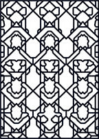 Art Deco Geometric Outline Pattern Rug