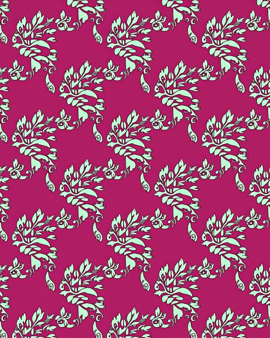 Ornate Floral Scrollwork Design Rug