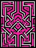 Abstract Black White Pink Geometric Rug