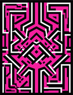 Abstract Black White Pink Geometric Rug