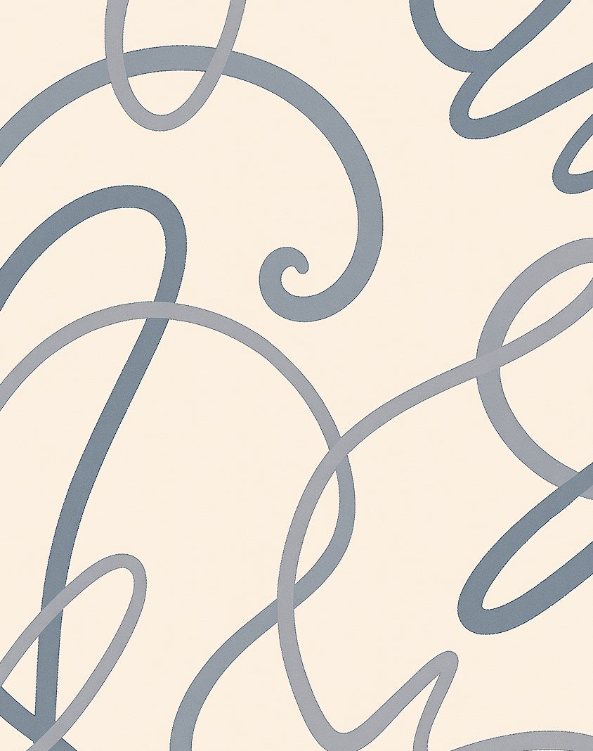 Modern Swirl Abstract Cream Rug