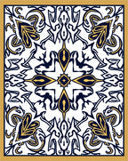 Navajo Inspired Floral Symmetry Rug