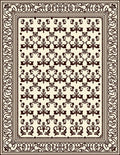 Dark Brown Classic Floral Pattern Rug