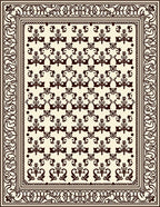 Dark Brown Classic Floral Pattern Rug