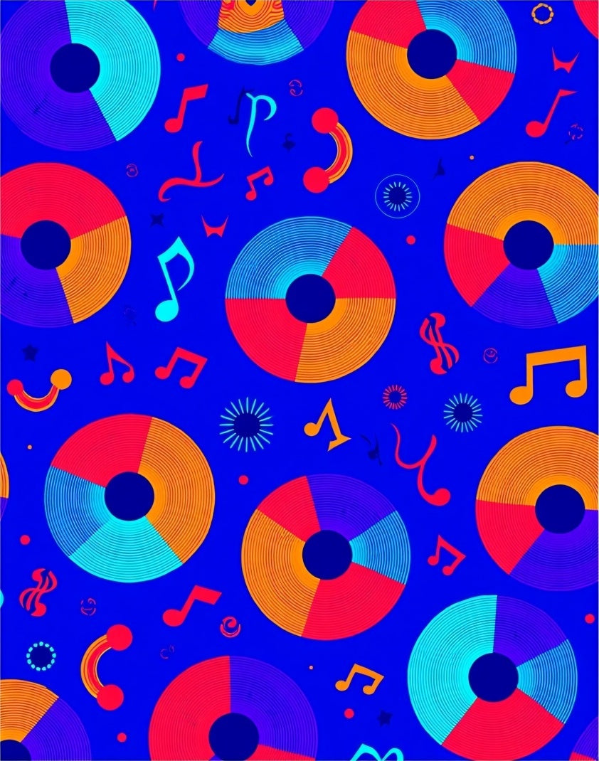 Groovy Vinyl Record Music Pattern Rug