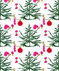 Festive Green Pine Trees Ornaments Rug