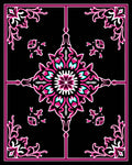 Vibrant Pink Floral Medallion Contour Rug
