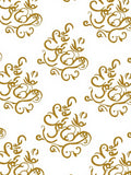 Golden Swirls Floral Pattern Rug