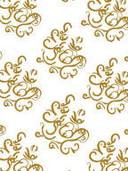 Golden Swirls Floral Pattern Rug