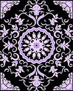 Floral Mandala Design with Lavender Accents Rug