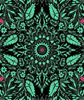 Floral Medallion Mint And Pink Rug