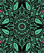 Floral Medallion Mint And Pink Rug