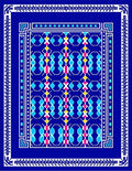 Vibrant Blue Geometric Pattern Rug