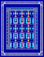 Vibrant Blue Geometric Pattern Rug