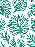 Teal Branch Patterned Abstract Rug