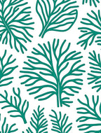 Teal Branch Patterned Abstract Rug