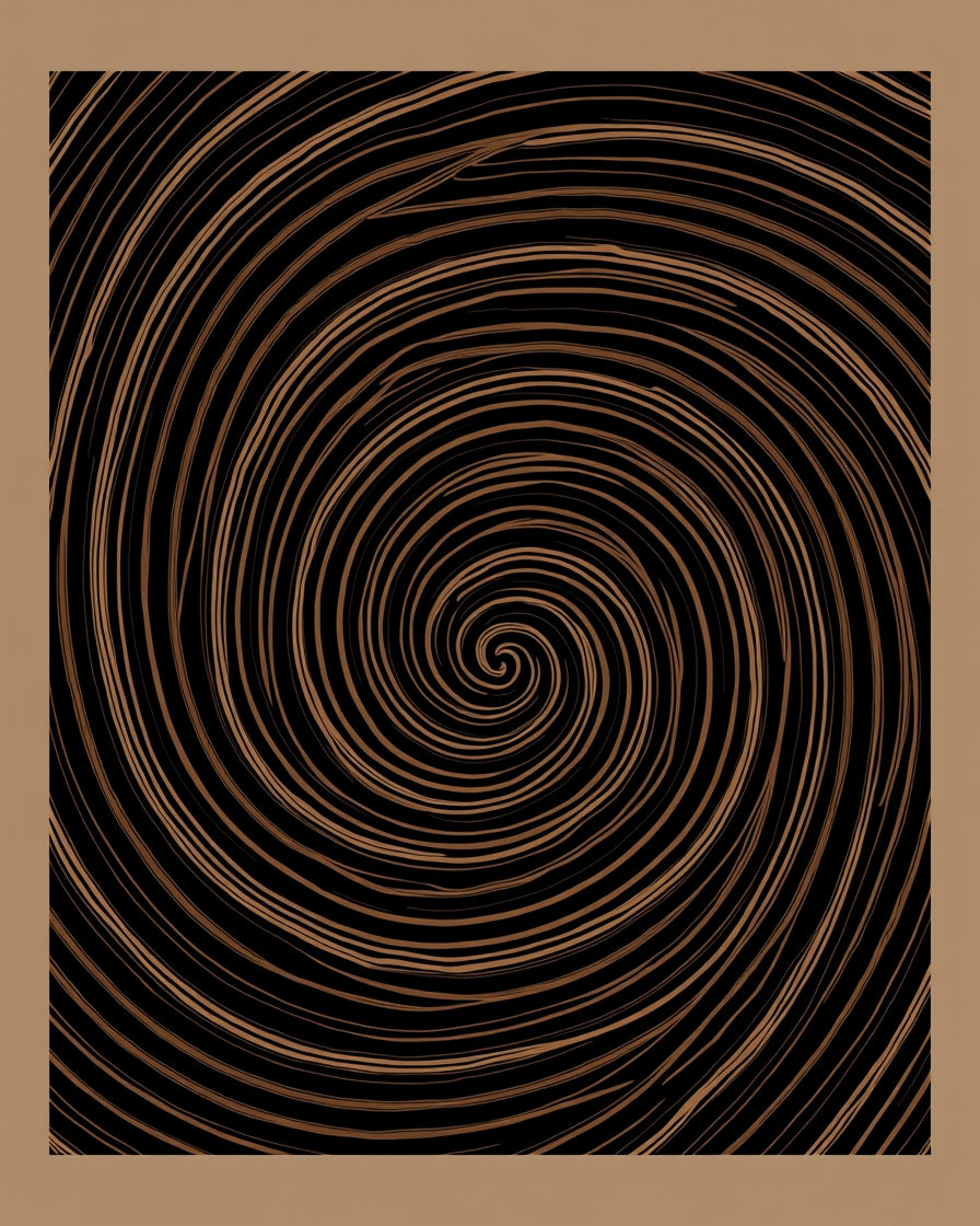 Abstract Swirls Dark Brown Design Rug
