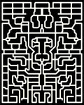 Bold Abstract Geometric Maze Design Rug