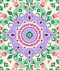 Pastel Floral Mandala Pattern Rug