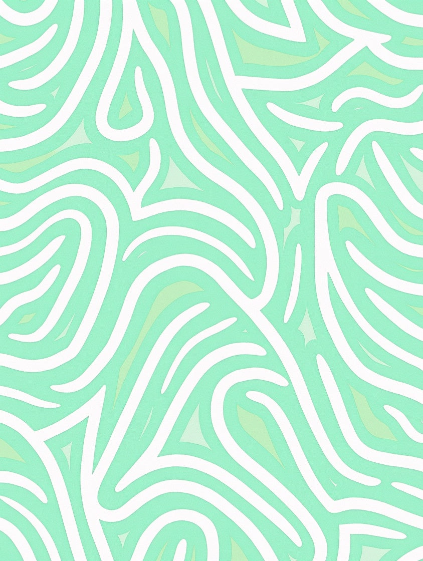 Mint Green Abstract Flow Rug