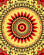 Bold Sunburst Mandala Pattern Rug