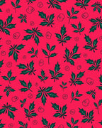 Crimson Holly Leaf Scatter Rug