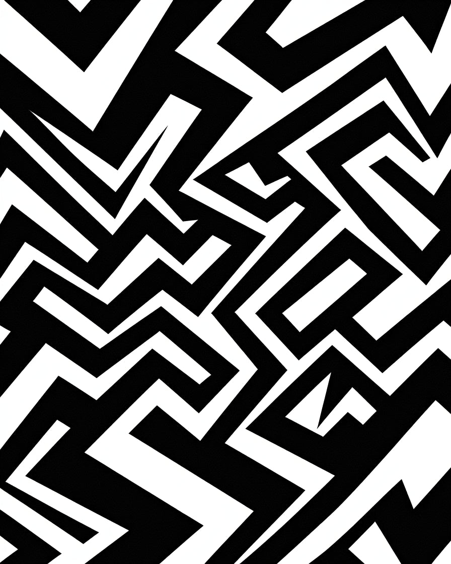 Bold Geometric Maze Pattern Rug