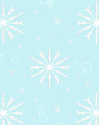 Light Blue White Snowflakes Swirls Rug