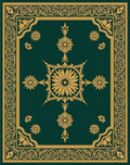 Emerald Floral Motif Intricate Border Rug