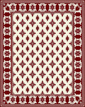 Elaborate Red Cream Lattice Design Rug