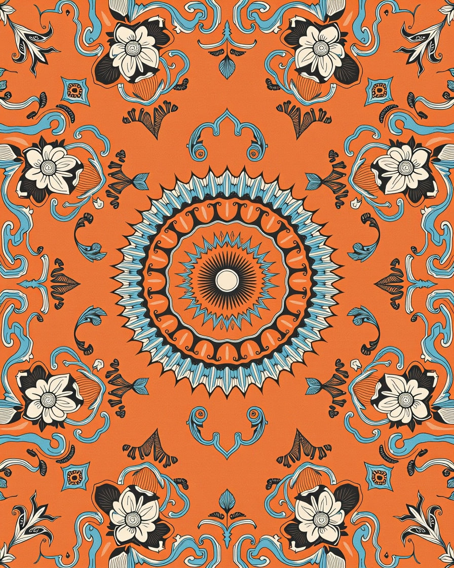 Mandala Floral Pattern Medallion Design Rug