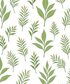 Green Leafy Botanical Pattern Rug