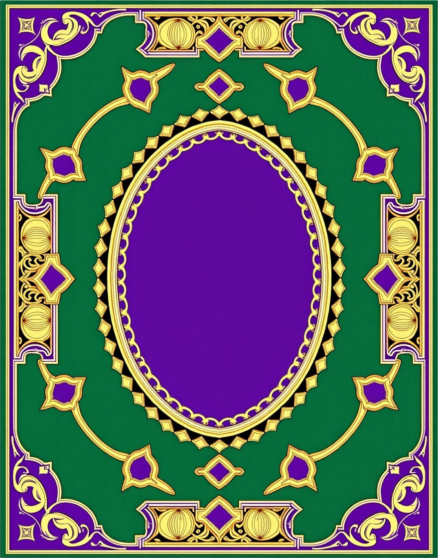 Grand Oval Center Detailed Jewel Rug