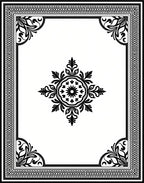 Ornate Floral Mandala Border Rug