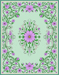Vintage Lavender Floral Vines Rug