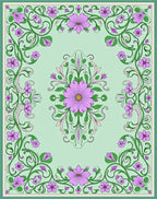 Vintage Lavender Floral Vines Rug