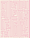 Geometric Maze Pattern Pink Rug