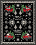 Red Truck Snowflake Christmas Greeting Rug